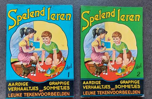 2 Vintage boekjes Spelend leren deel 1 en deel 2, Antiek en Kunst, Curiosa en Brocante, Ophalen of Verzenden