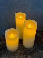 3 led kaarsen met bewegende vlam., Ophalen of Verzenden, Gebruikt, Overige materialen, Minder dan 25 cm
