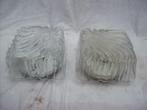 Vintage plafondlamp plafonniere 2 x, Ophalen of Verzenden, Glas