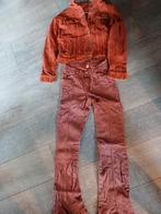 Roestbruin spijkerjasje rib met Bnosy broek setje 146/152, Ophalen of Verzenden