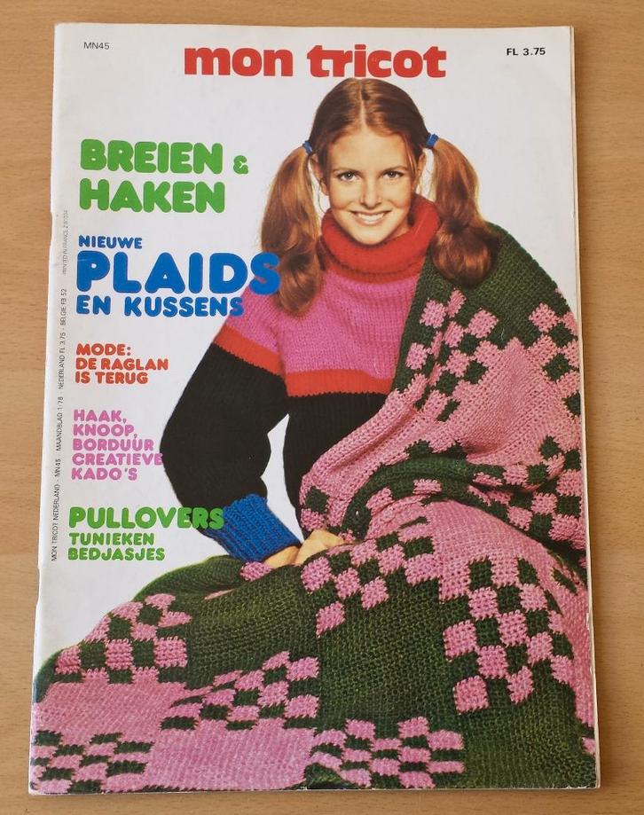 Mon Tricot - Breien en Haken - nr.1 - Plaids & Kussens -1978, Hobby en Vrije tijd, Breien en Haken, Gebruikt, Breien of Haken