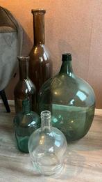 Glaswerk flessen voor decoratie, Huis en Inrichting, Woonaccessoires | Vazen, Ophalen, Overige kleuren, 50 tot 75 cm, Glas