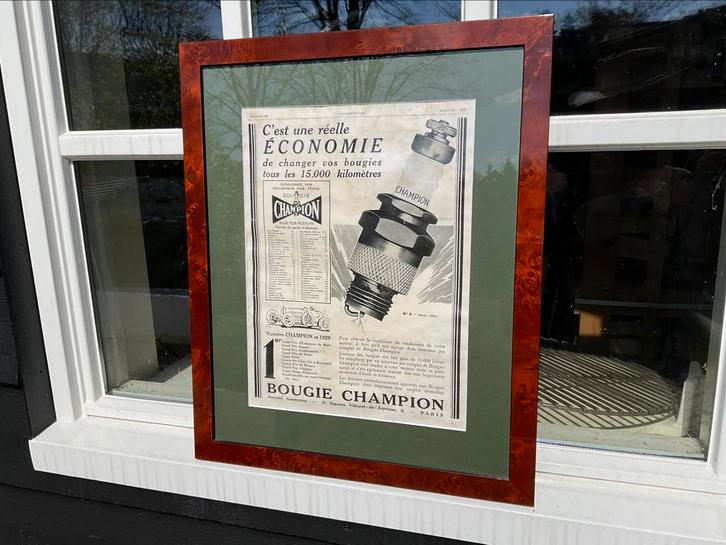 Annonce Bugatti & Champion 1929, Verzamelen, Posters, Ophalen of Verzenden