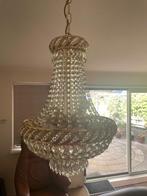 Kroonluchter met goudkleurige rand, Ophalen, Gebruikt, Glas, Kitsch