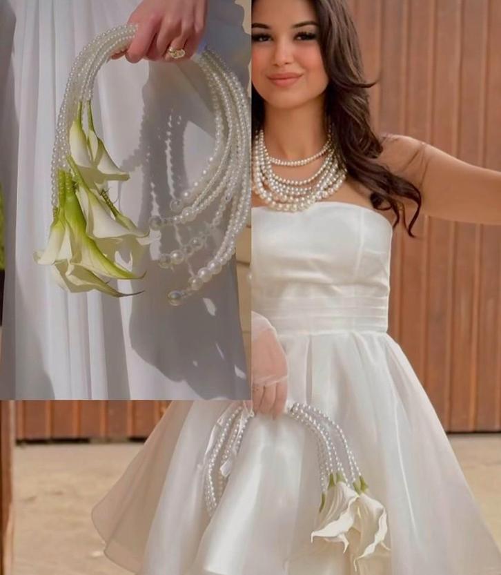 Speciale boeketten, Kleding | Dames, Trouwkleding en Trouwaccessoires, Gedragen, Trouwjurk, Wit, Ophalen of Verzenden