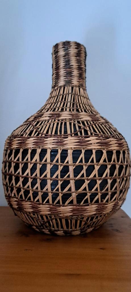 Vaas bamboe zwart/naturel, Huis en Inrichting, Woonaccessoires | Overige, Ophalen of Verzenden