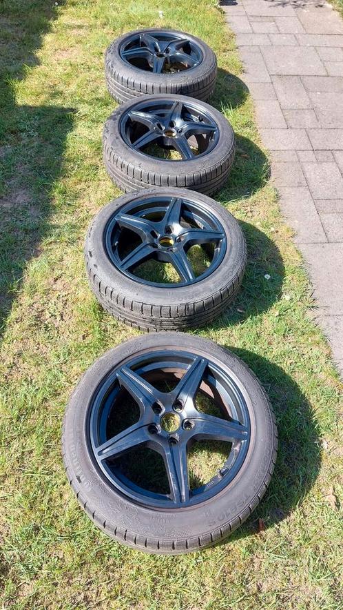 Zwarte Vision  5 spaaks velgen 5x114, Auto diversen, Wieldoppen, Gebruikt, Ophalen