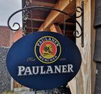 Dubbelzijdig PAULANER uithangbord (incl. beugel), Verzamelen, Biermerken, Ophalen of Verzenden, Nieuw, Reclamebord, Plaat of Schild