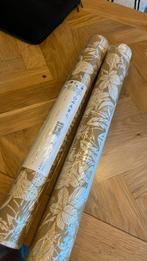 Okergeel behang met dieren en herfst elementen, Huis en Inrichting, Ophalen, 10 tot 25 m², Geel, Bohemian