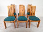 Set van 6 Vintage Deense Eetkamerstoelen, Ophalen, Gebruikt, Blauw, -