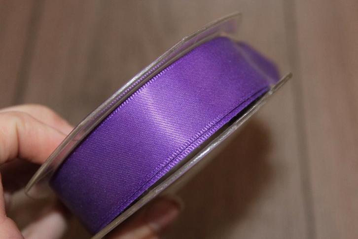 Satijn lint - Paars col. 183 - 22mm #2049, Hobby en Vrije tijd, Naaien en Fournituren, Nieuw, Lint, Band of Elastiek, Ophalen of Verzenden