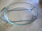 Ovenschaal  glas in metaal rekje  ovaal, Ophalen of Verzenden, Zo goed als nieuw, Glas, Overige typen