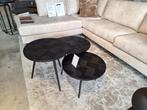 Salontafel set Delano Zwart - Nu Van €259.- Voor €129.- !, 100 tot 150 cm, Rond, Nieuw, Metaal