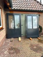 2 Hardhouten Deuren - Perfect voor nieuwbouw of renovatie, Ophalen, 200 tot 215 cm, Glas, Buitendeur