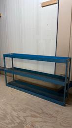 Blauwe metalen stellingkast - 157x30x89 cm, Ophalen
