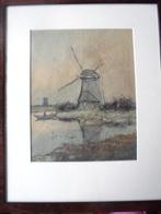 aquarel haagse school landschap molen weissenbruch, Antiek en Kunst, Ophalen of Verzenden