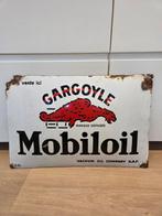 Emaille reclamebord mobiloil, Ophalen of Verzenden, Gebruikt, Reclamebord