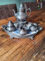 Koffie/theeset inclusief dienblad tin, Antiek en Kunst, Antiek | Tin, Ophalen