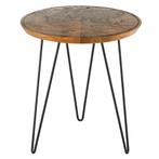 Bijzettafel met afdruk wereldkaart, Minder dan 55 cm, Rond, Zo goed als nieuw, Ophalen