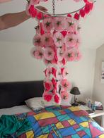 Roze rozen hanglamp, Huis en Inrichting, Lampen | Lampenkappen, Ophalen, Rond, Zo goed als nieuw, Roze, vrolijk