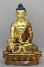 Goldface Medicijn buddha Bhaisajyaguru brons beeld uit Nepal, Ophalen of Verzenden, Zo goed als nieuw