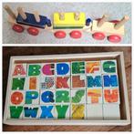 Houten blokken en houten treintjes, Kinderen en Baby's, Speelgoed | Houten speelgoed, Gebruikt, Ophalen of Verzenden