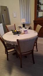 Eettafel met 4 stoelen, Huis en Inrichting, Tafels | Eettafels, Ophalen, Gebruikt, Rond, 50 tot 100 cm