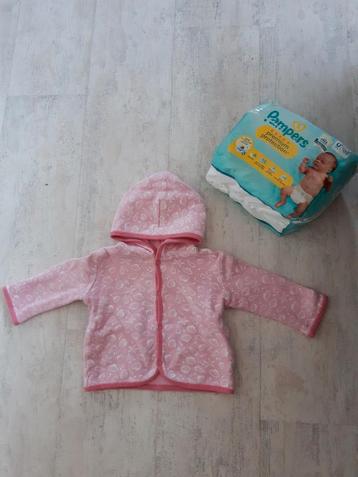 Babyjasje 56 aan 2 kanten te dragen Pampers Geboortebord beschikbaar voor biedingen