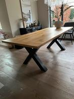 Eikenhouten tafel 220x100 met stalen X-poot, Huis en Inrichting, Tafels | Eettafels, Ophalen, 100 tot 150 cm, Eikenhout, Vijf personen of meer
