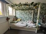 Wit hemelbed met grote lade, Kinderen en Baby's, Ophalen, 85 tot 100 cm, Zo goed als nieuw, Lattenbodem