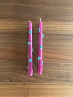 Dinerkaarsen Anna + Nina paars & blauw, Overige materialen, Blauw, Ophalen of Verzenden, Zo goed als nieuw