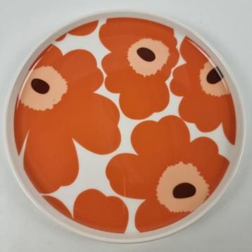 Marimekko Unikko bord wit oranje bruin 20cm beschikbaar voor biedingen