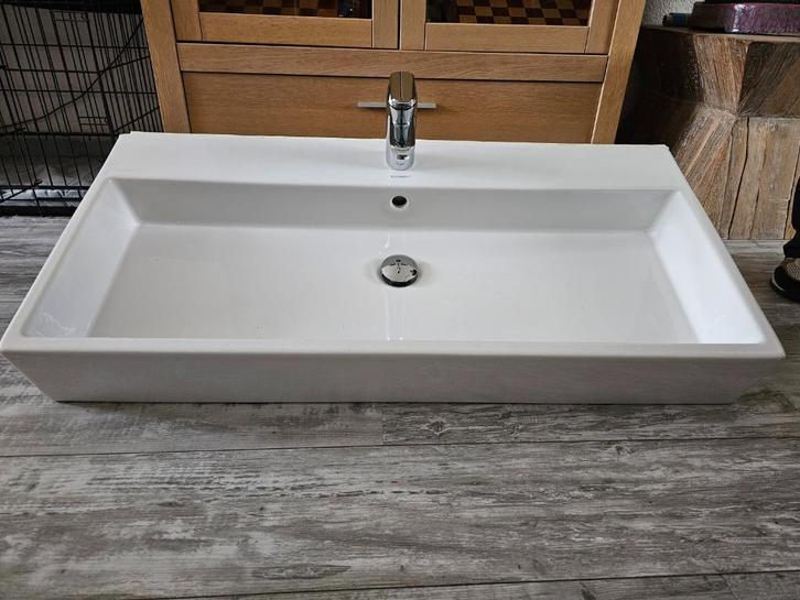Duravit Wastafel met Grohe Kraan. 100 x 47 x 14 cm wasbak, Huis en Inrichting, Badkamer | Badkamermeubels, Gebruikt, Wasbak of Wastafel