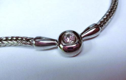 Zilverkleurig fraaie koord ketting & rond hangertje1 glimmer, Sieraden, Tassen en Uiterlijk, Kettingen, Zo goed als nieuw, Overige materialen