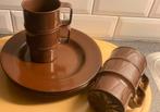 Mepal camping servies bruin jaren 70 vintage retro, Ophalen of Verzenden, Zo goed als nieuw