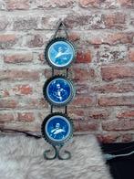 Oude gietijzer met 3 ronde tegeltjes delftsblauw hanger, Ophalen of Verzenden