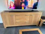 Eikenhouten Dressoir met Natuursteen Blad, Ophalen, Gebruikt, Eikenhout, 200 cm of meer