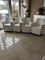 4, 5 of 6 eetkamerstoelen met 2 sets bekleding, Huis en Inrichting, Stoelen, Ophalen, Hout, Gebruikt, Wit