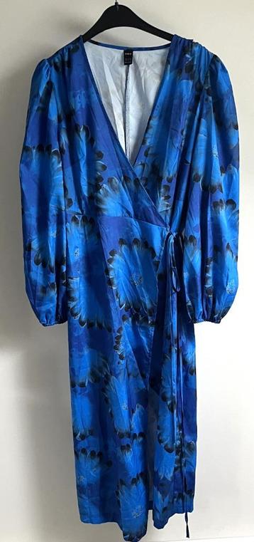 Leuke blauwe wikkel jurk van Shein maat 40/42