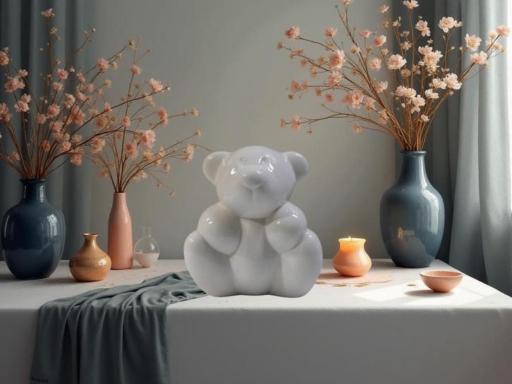 Beer van Porselein - 28 cm -  Royal Boch, Antiek en Kunst, Kunst | Beelden en Houtsnijwerken, Ophalen of Verzenden