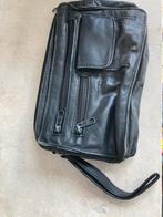 Zwarte leren tas met ritsen, Ophalen, Gebruikt, Zwart, Minder dan 40 cm