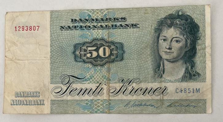Denemarken 50 Kroon 1972 gebruikte staat, Postzegels en Munten, Bankbiljetten | Europa | Niet-Eurobiljetten, Los biljet, Overige landen