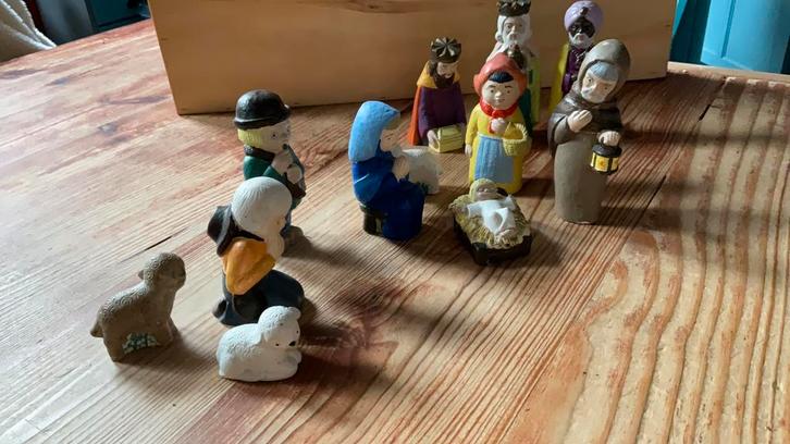 Retro parastone kerstgroep, Diversen, Kerst, Gebruikt, Ophalen of Verzenden