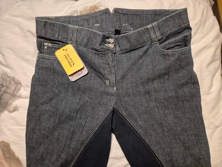 HKM rijbroek blauw met suedine maat 48, Dieren en Toebehoren, Paardrijkleding, Nieuw, Onderkleding, Dressuur, Ophalen of Verzenden