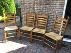4 eiken eetkamerstoelen, Huis en Inrichting, Stoelen, Ophalen, Gebruikt, Bruin, Half antiek