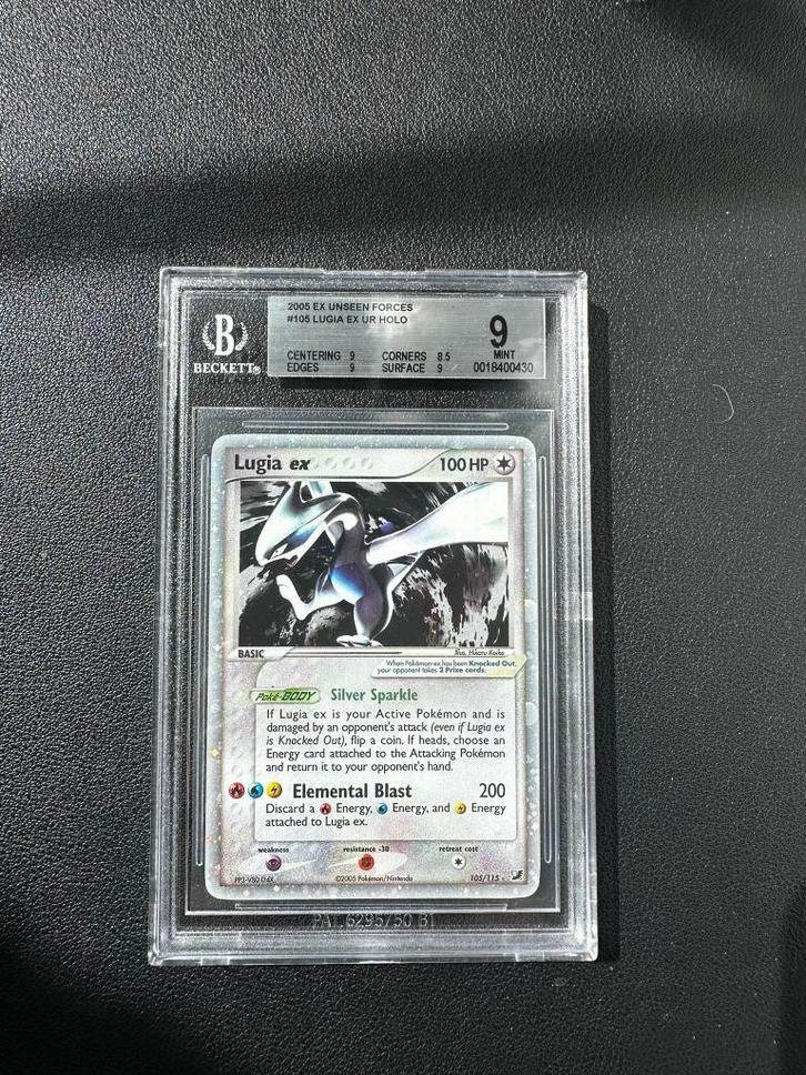 Pokémon Lugia ex – EX Unseen Forces 105/115 BGS 9 Mint 2004, Hobby en Vrije tijd, Verzamelkaartspellen | Pokémon, Zo goed als nieuw