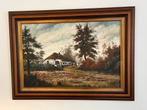 Landelijk tafereel met boerderij – gesigneerd L. Dam., Antiek en Kunst, Kunst | Schilderijen | Klassiek, Ophalen