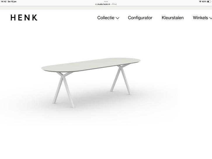 Eettafel studio Henk, Huis en Inrichting, Tafels | Eettafels, Zo goed als nieuw, 100 tot 150 cm, 200 cm of meer, Vijf personen of meer