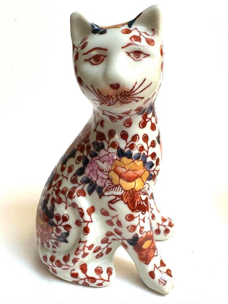 Antiek Imari Porseleinen Kattenbeeldjes (paar) - 1910, Antiek en Kunst, Antiek | Porselein, Ophalen of Verzenden