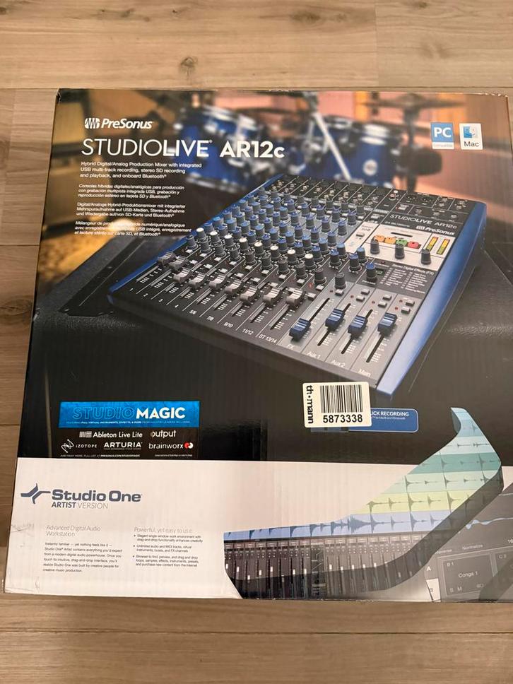 Presonus StudioLive AR12c Mixer zgan inclusief doos, Muziek en Instrumenten, Mengpanelen, Zo goed als nieuw, 5 tot 10 kanalen